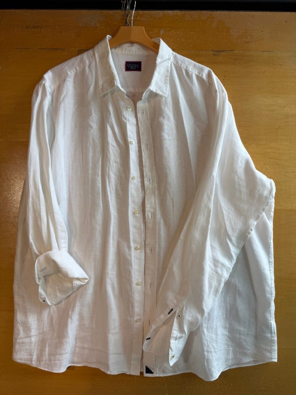 UNTUCKit White Long Sleeve Linen Button Down Shirt 3XL